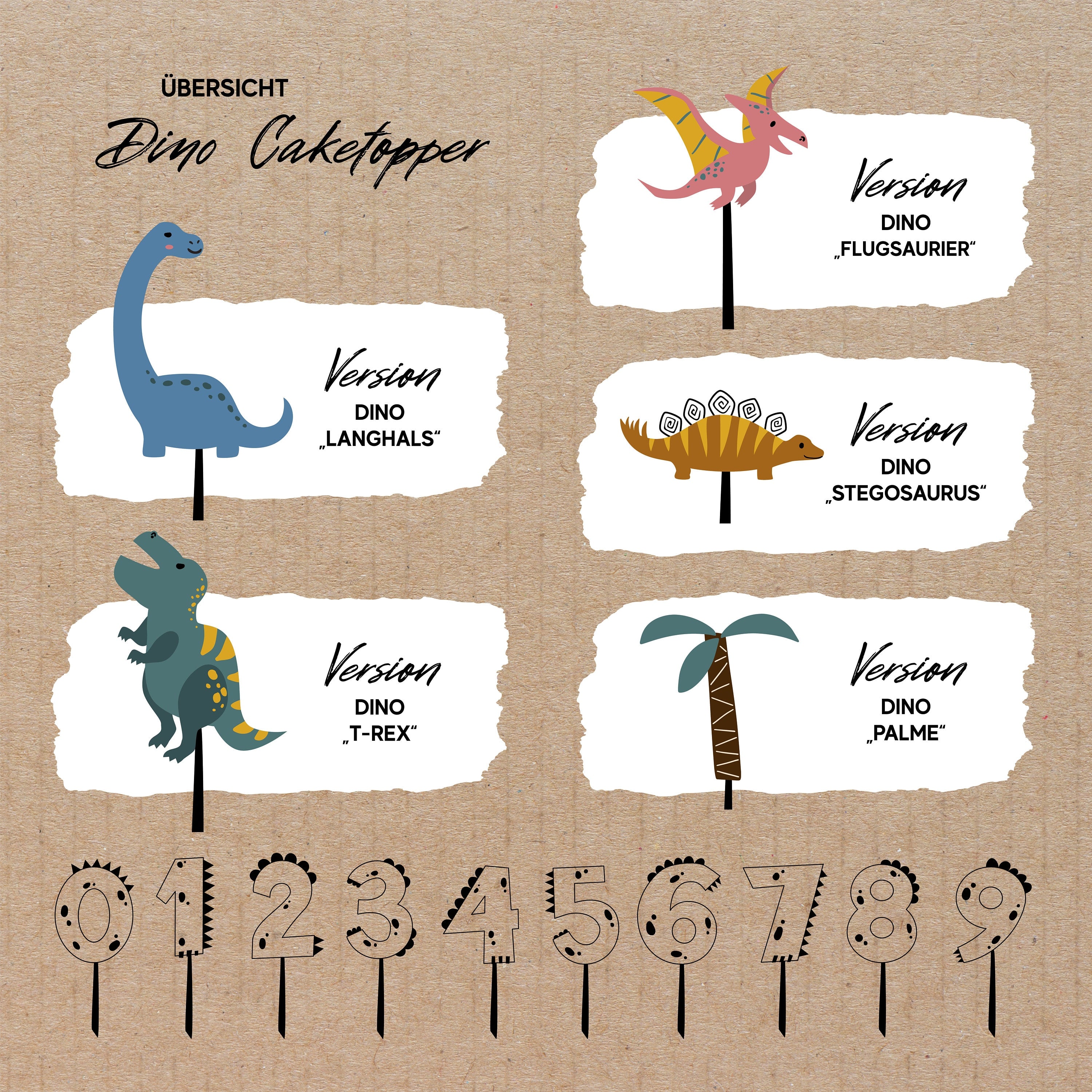 Cake-Topper Dino Geburtstag - Dinogeburtstag - Geburtstagskuchen