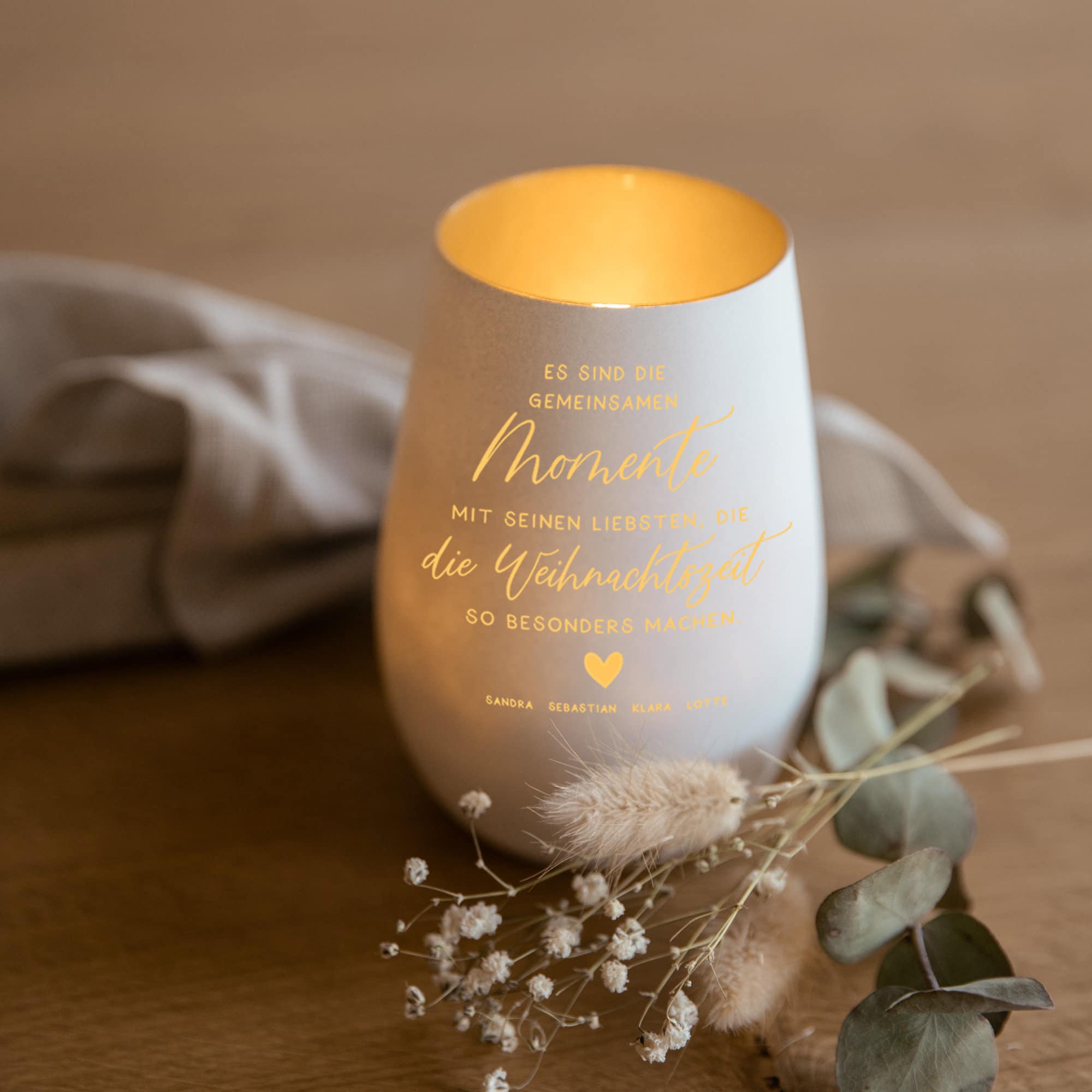 Personalisiertes Windlicht - Weihnachtszeit - Laserhelden Shop