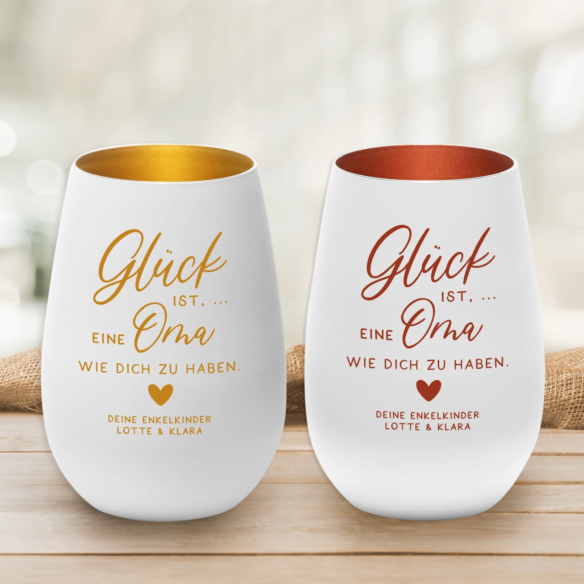 Laserhelden Shop - Personalisiertes Windlicht mit Namen der Enkelkinder, Geschenkidee Weihnachten Großeltern, Oma und Opa