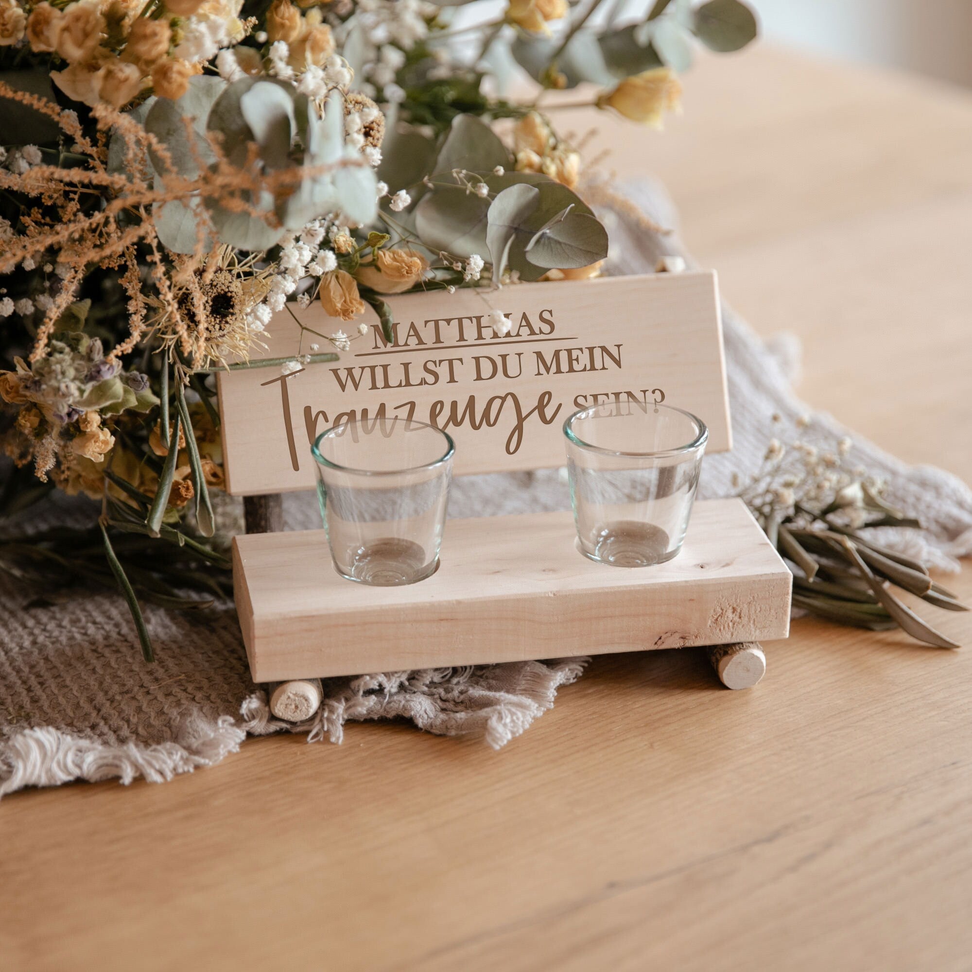 Laserhelden Shop - Personalisierte Schnapsbank - Trauzeuge fragen - Männergeschenk