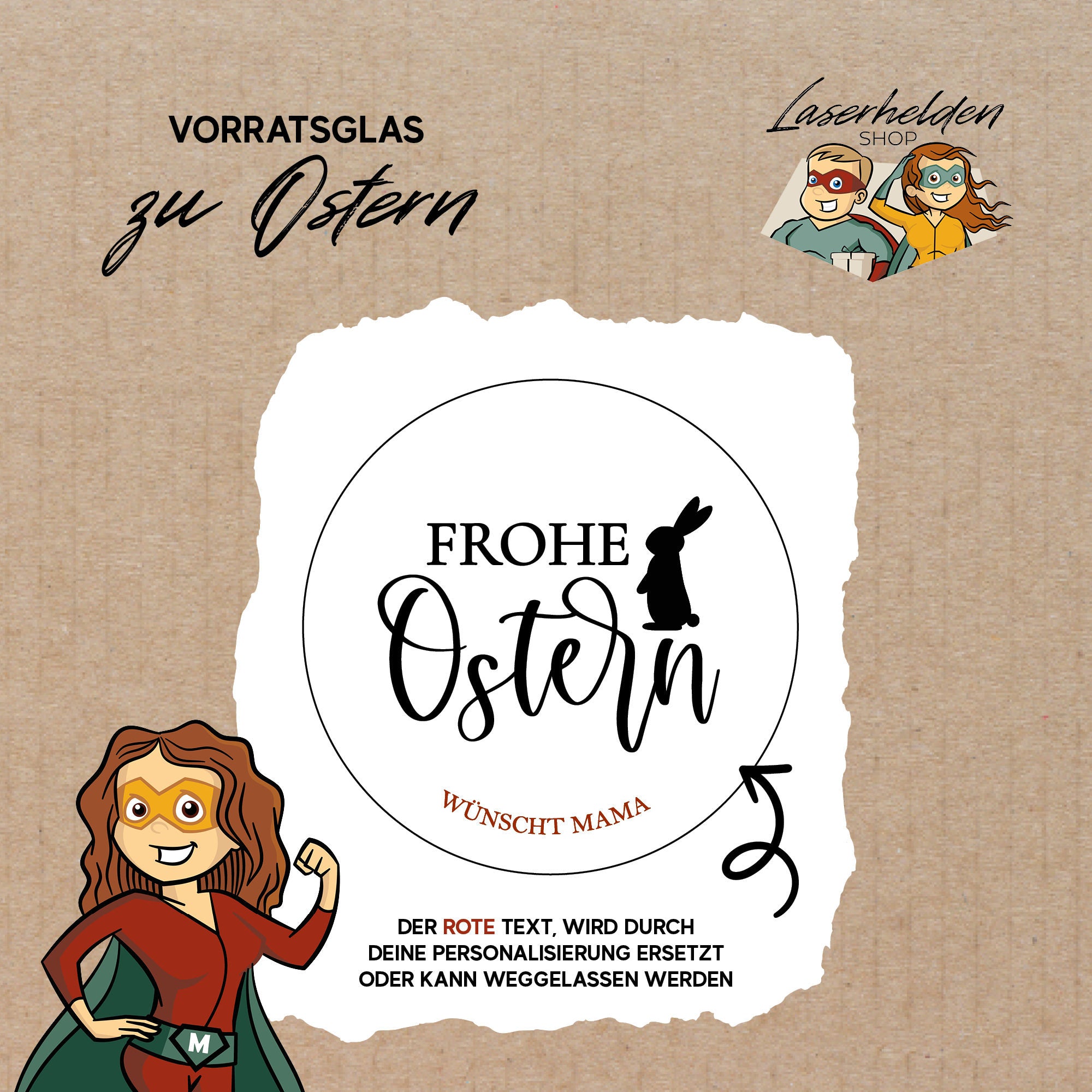 Personalisiertes Vorratsglas - Frohe Ostern / Osternest to go - Osternest Geschenkidee / Geschenk personalisiert mit Namen - Geldgeschenk
