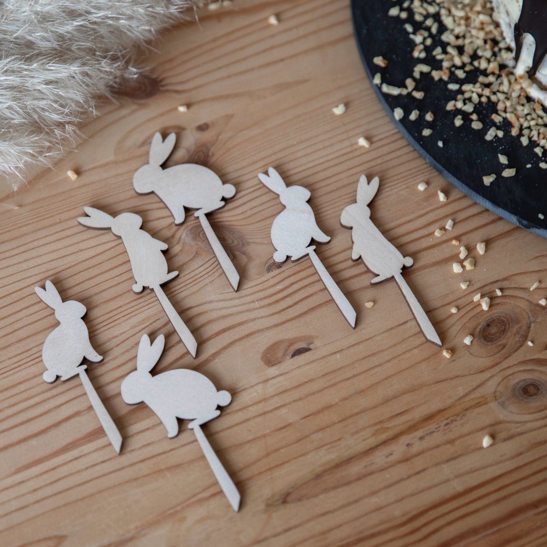 Muffin Topper Hase / Muffin Aufleger Ostern / Deko Cupcakes / Osterhase / Osterfest Kuchestecker / Hasen Holz Caketopper / Osterkuchen
