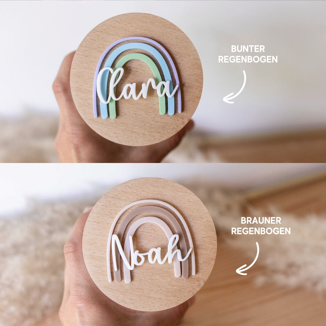 Personalisiertes Vorratsglas mit Regenbogen und Name
