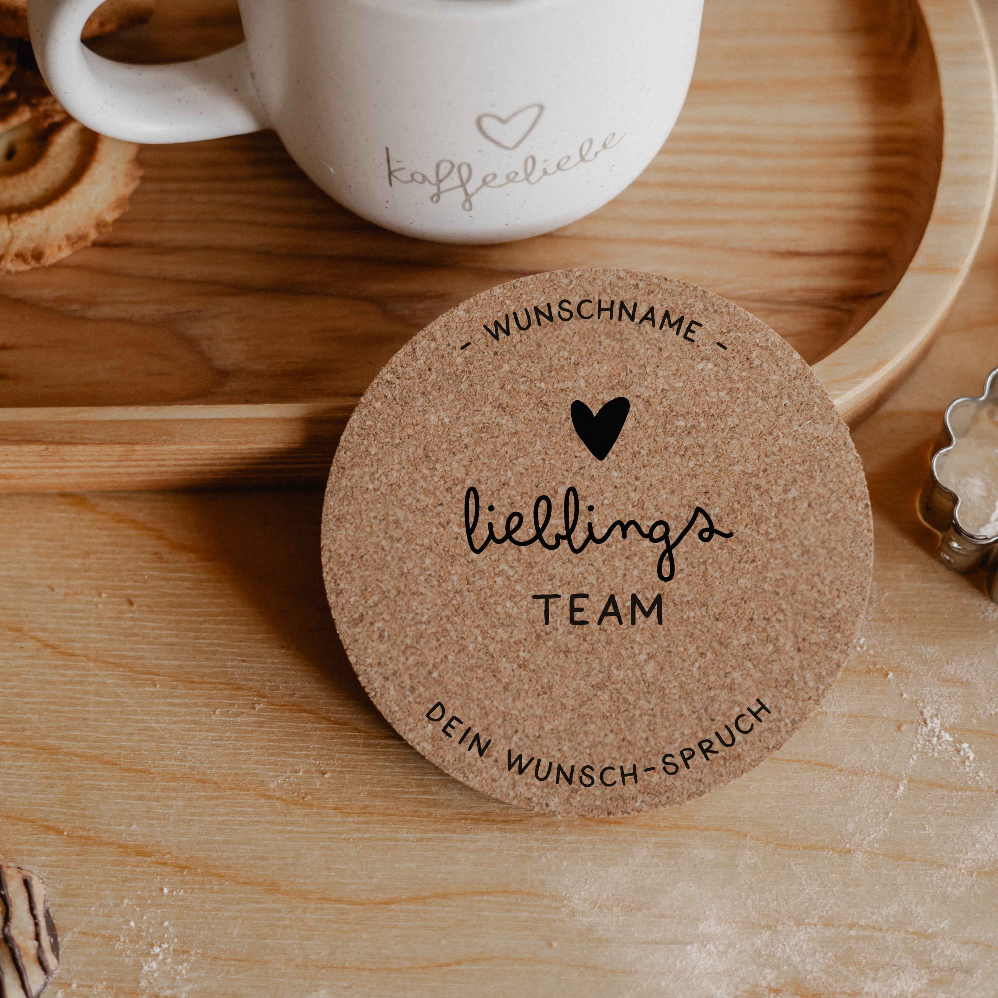 Korkuntersetzer für Lieblingskollegin, Lieblingskollege & Team – personalisierbar