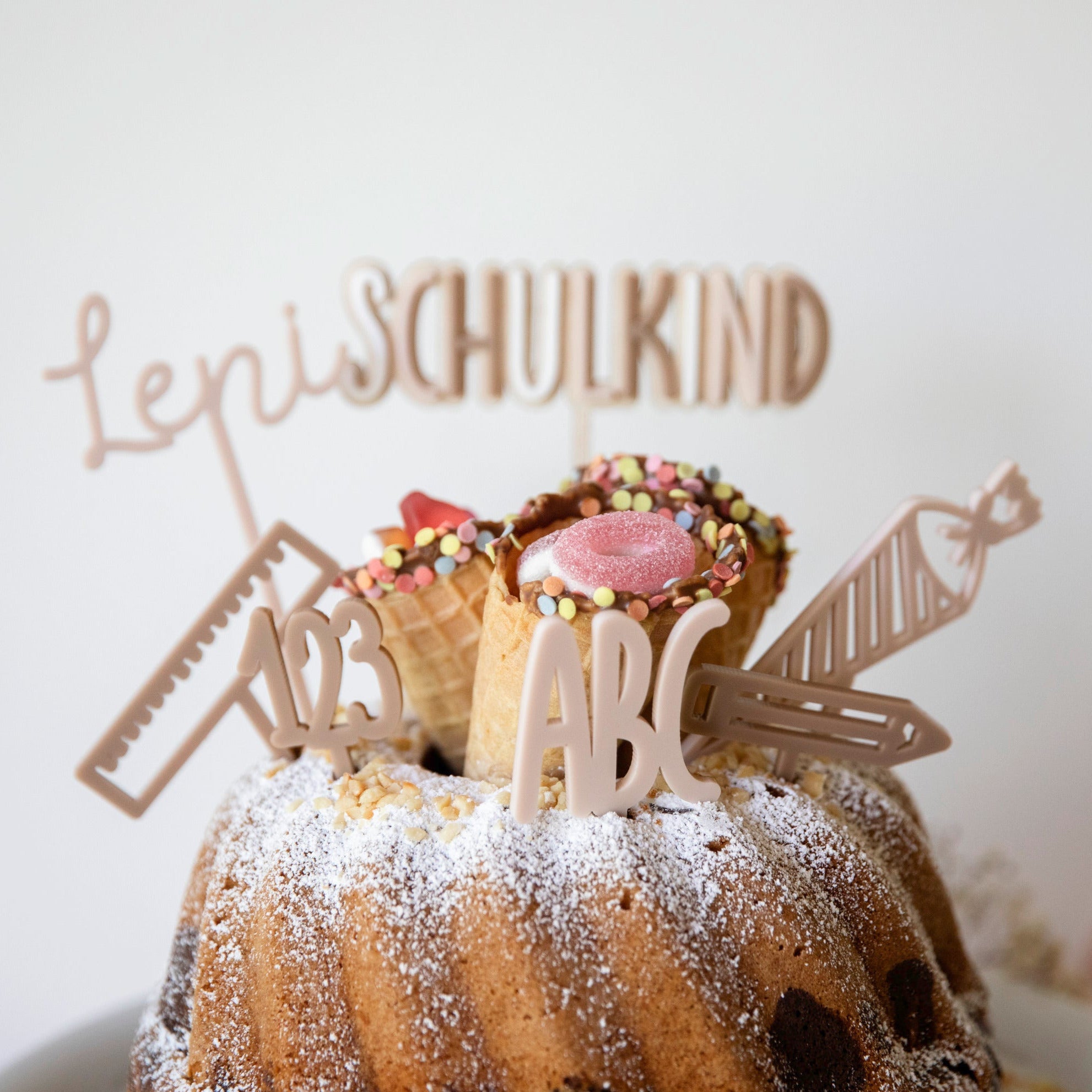 Caketopper Set Schulkind personalisiert - Acryl