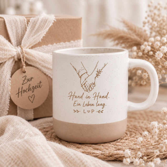 Personalisierte Hochzeitstasse mit Gravur