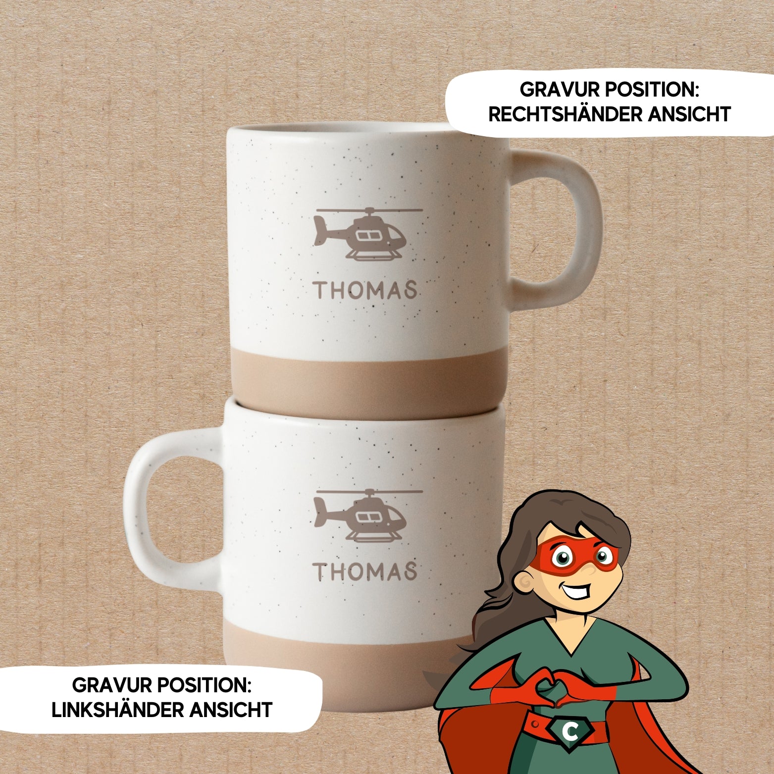 Personalisierte Piloten-Tasse mit Name