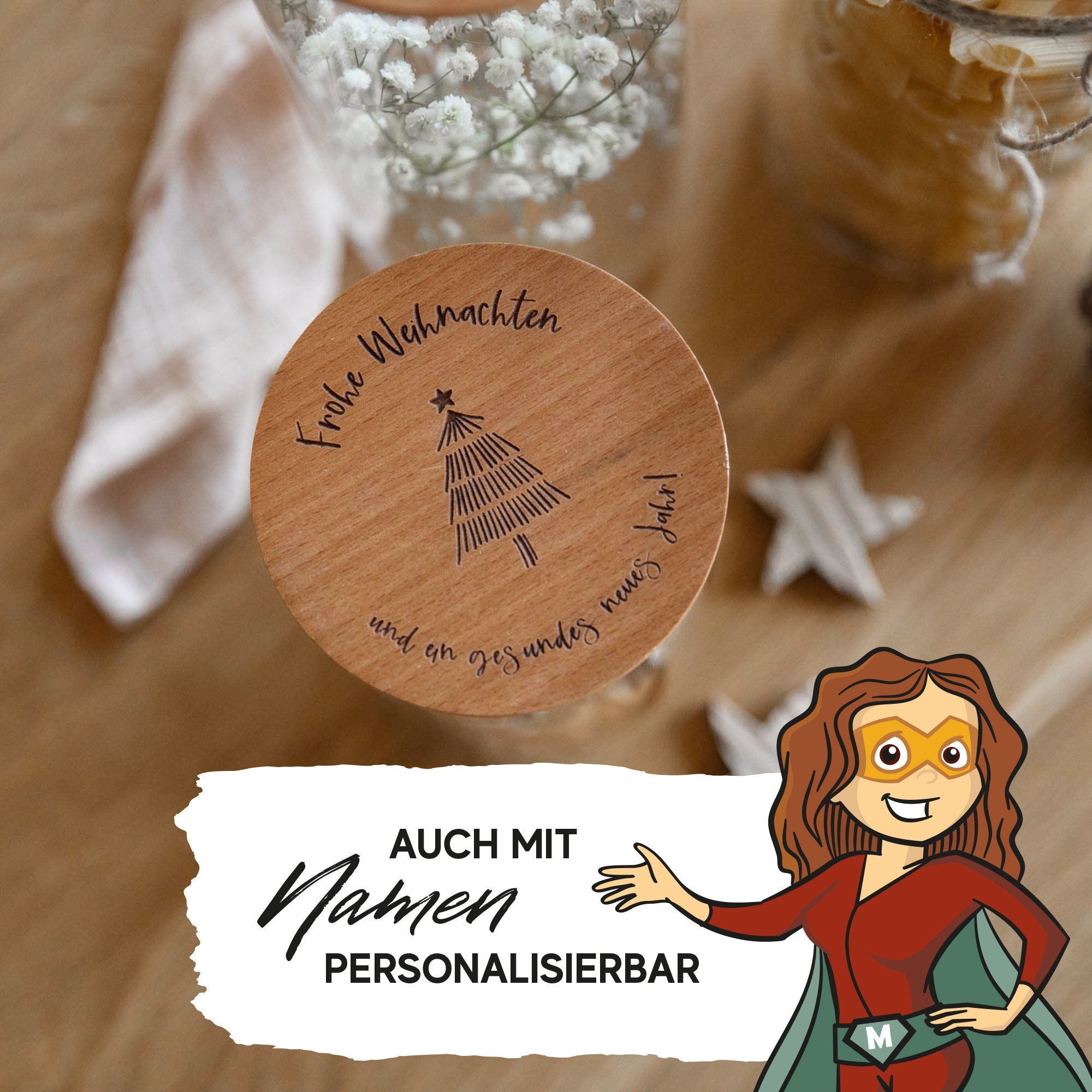 Personalisiertes Weihnachts-Vorratsglas für Plätzchen und Deko – Einzigartiges Geschenk personalisiert mit Namen als Geschenk zu Weihnachten