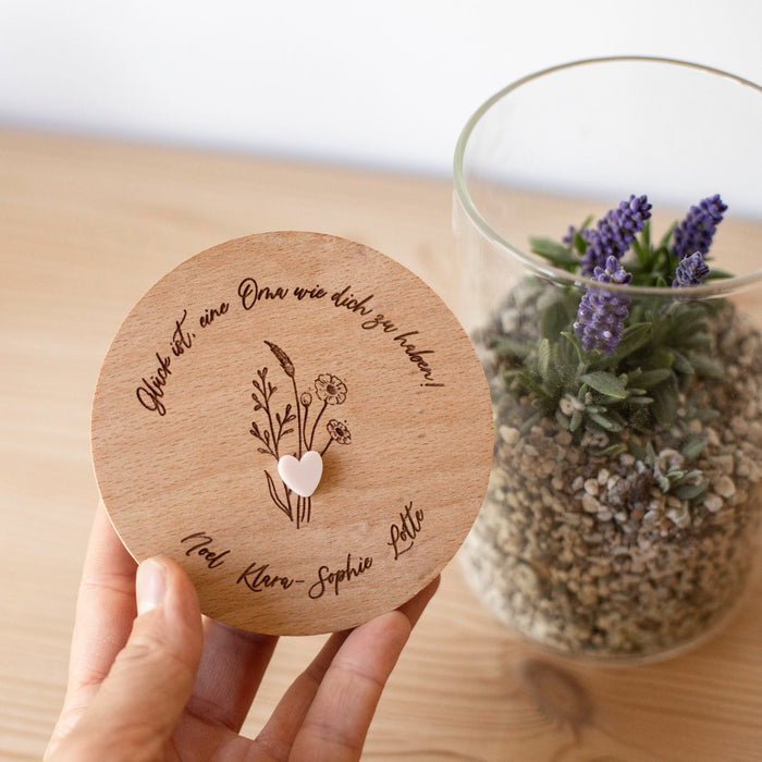 Personalisiertes Vorratsglas - Glück ist / Ausgefallenes Geschenk für Oma, Mama, Patin mit Name graviert - Geburtstagsgeschenk / Muttertag