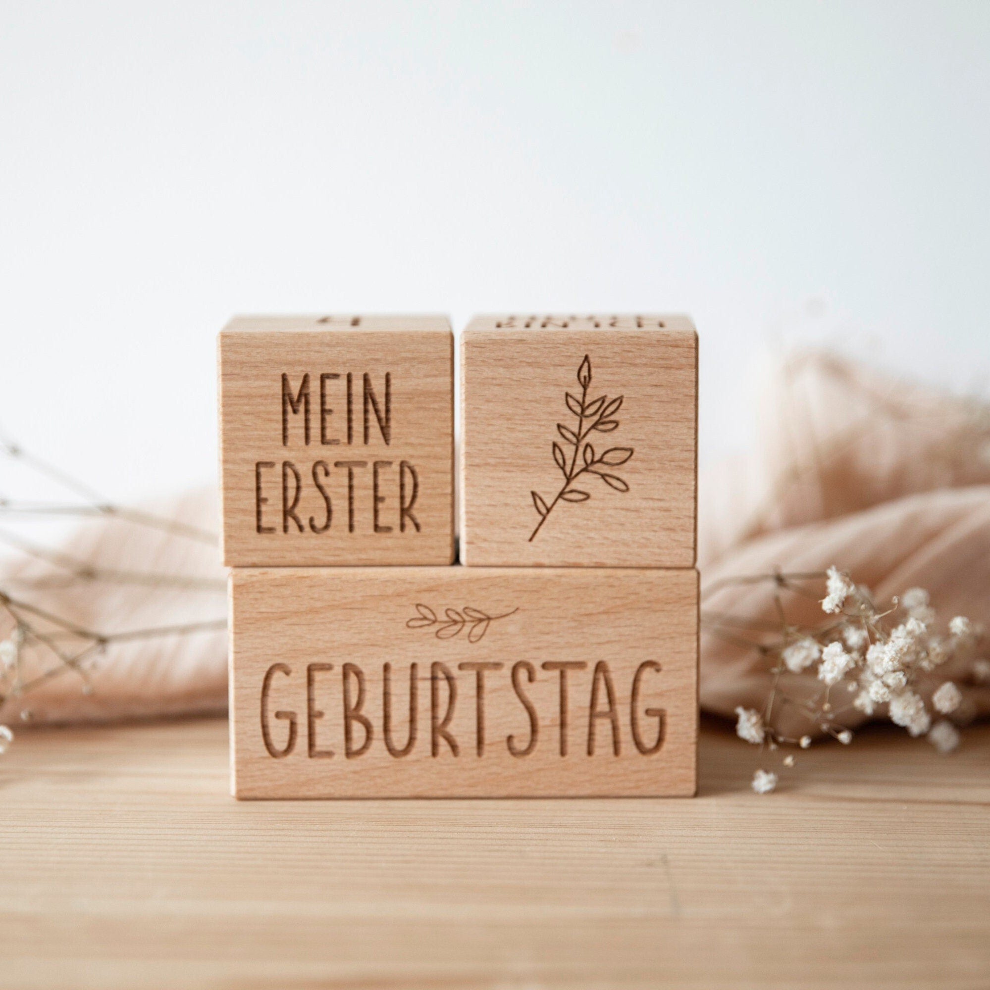 Meilenstein Holzwürfel - Meilensteinkarten Holz - Schwangerschaft - Babyzeit / Meilensteinblöcke / Holzwürfel mit Gravur / Geschenk Baby