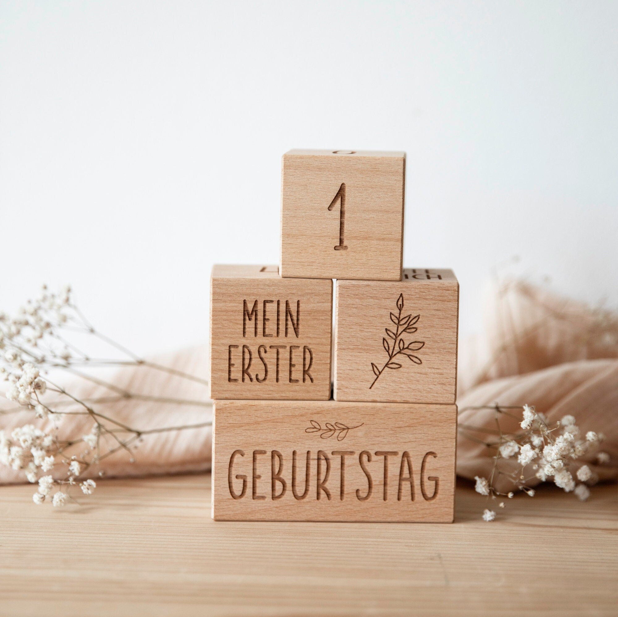 Meilenstein Holzwürfel - Meilensteinkarten Holz - Schwangerschaft - Babyzeit / Meilensteinblöcke / Holzwürfel mit Gravur / Geschenk Baby