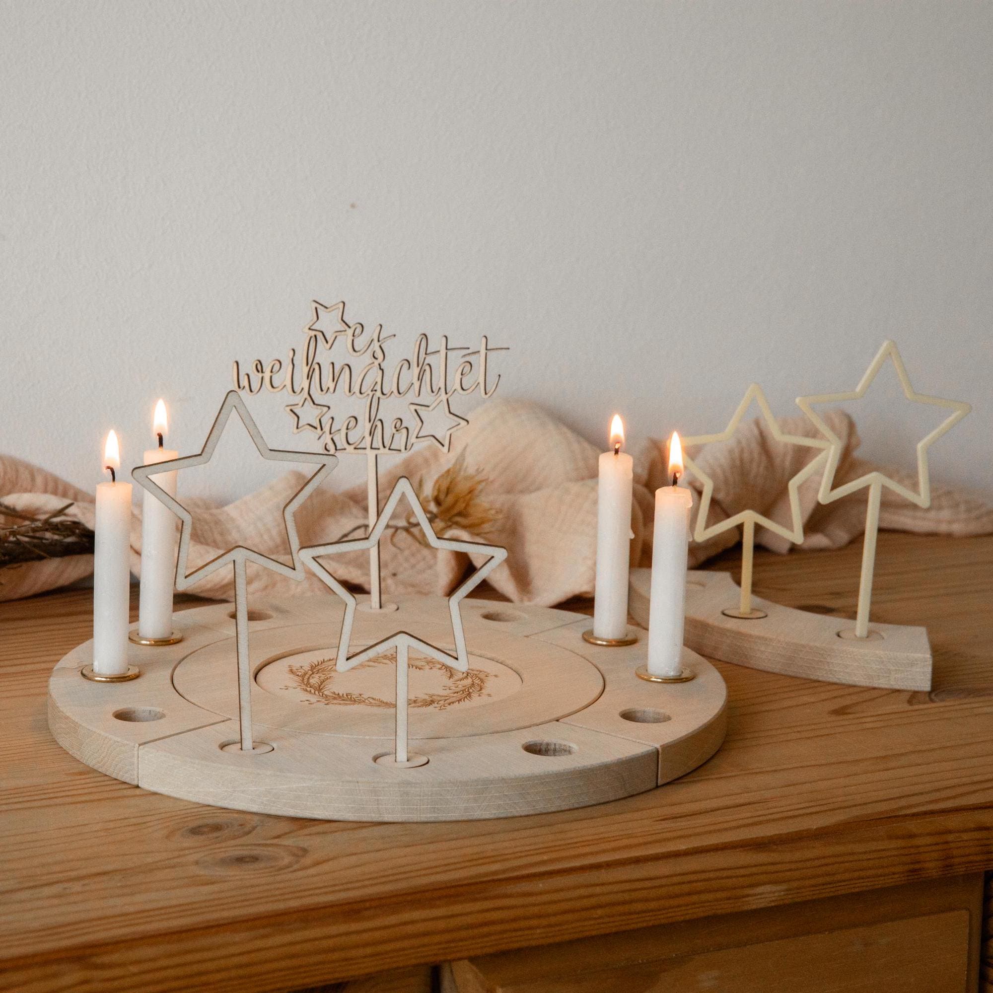 Adventsteller mit Sternmotiv ❤️ moderner Adventskranz