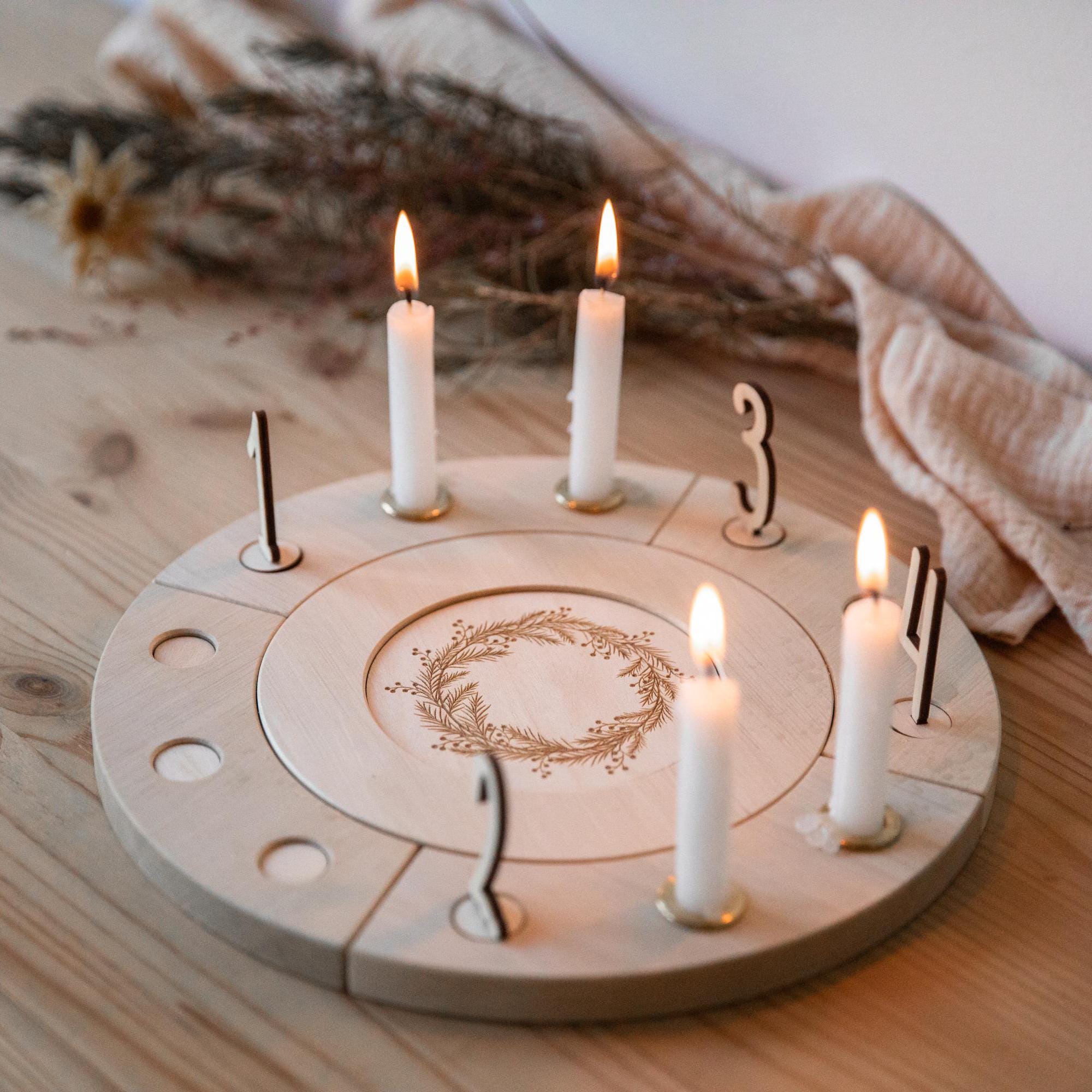 Adventskranz aus Holz ❤️ mit Holzzahlen