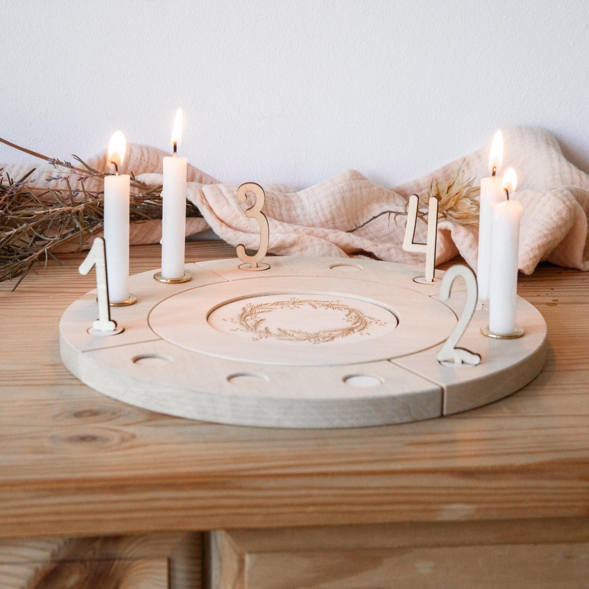 Adventskranz aus Holz ❤️ mit Holzzahlen