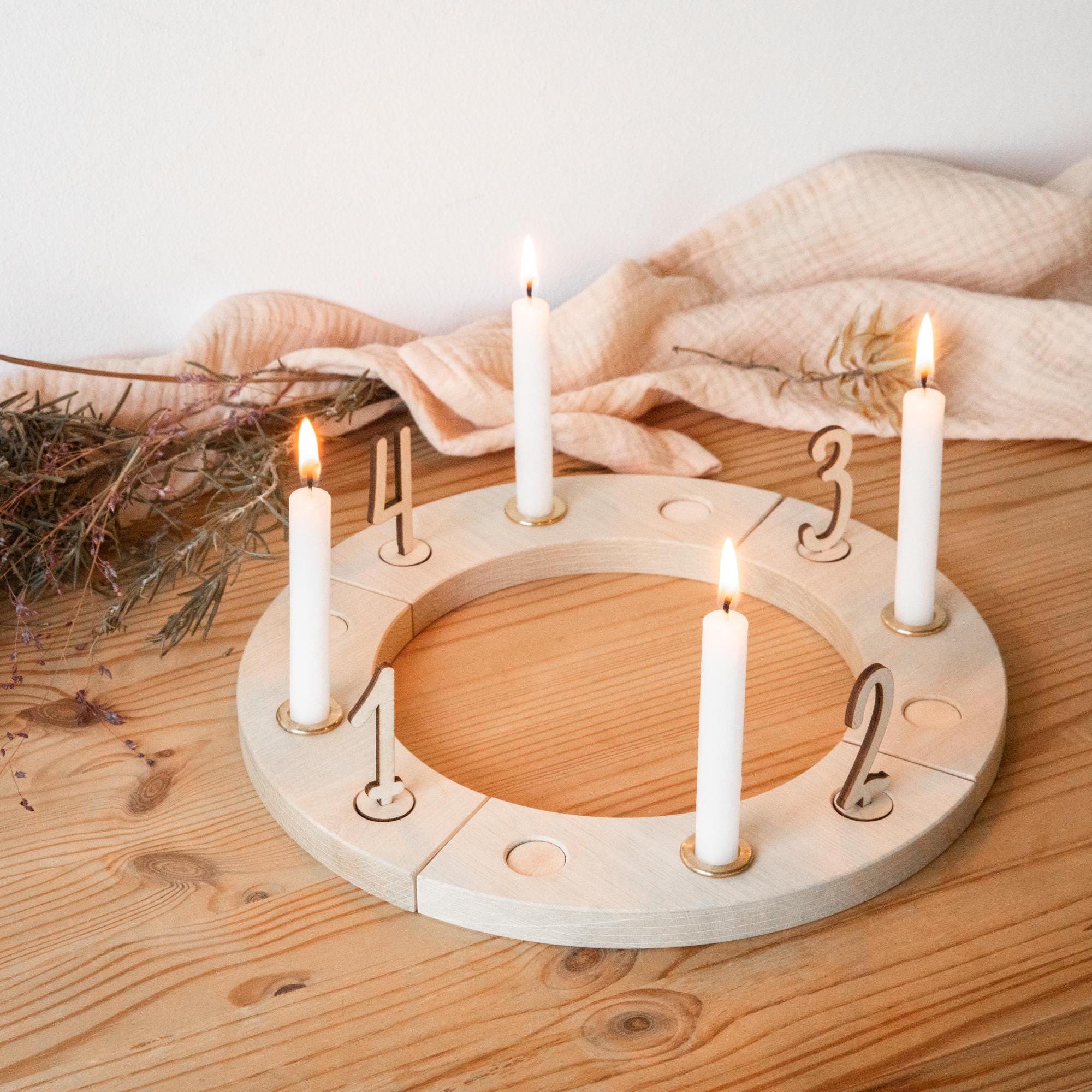 Adventskranz ❤️ aus Holz mit Deko-Ziffern