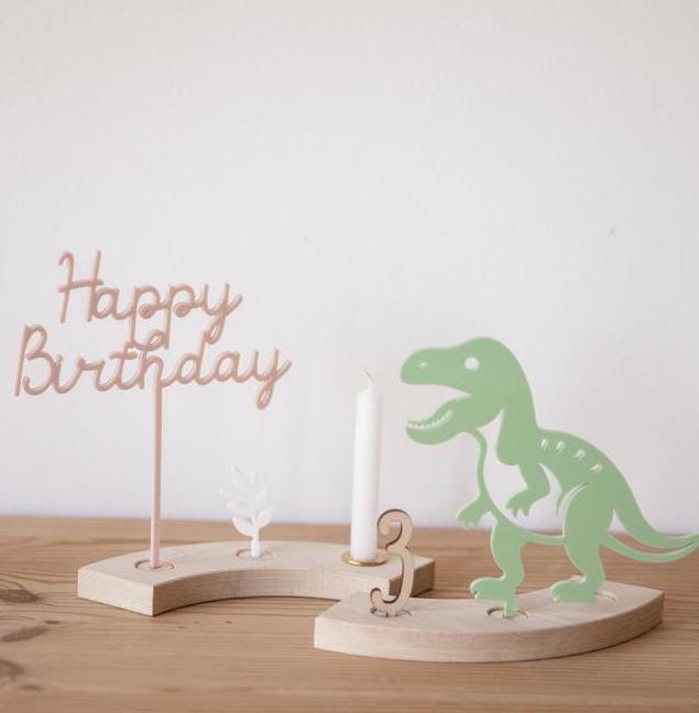 Geburtstagsschlange Dino / Geburtstagbogen Holz / Kindergeburtstag Dinosaurier / Geburtagsring / Geburtstagszug Junge / T-Rex / Kerzenhalter