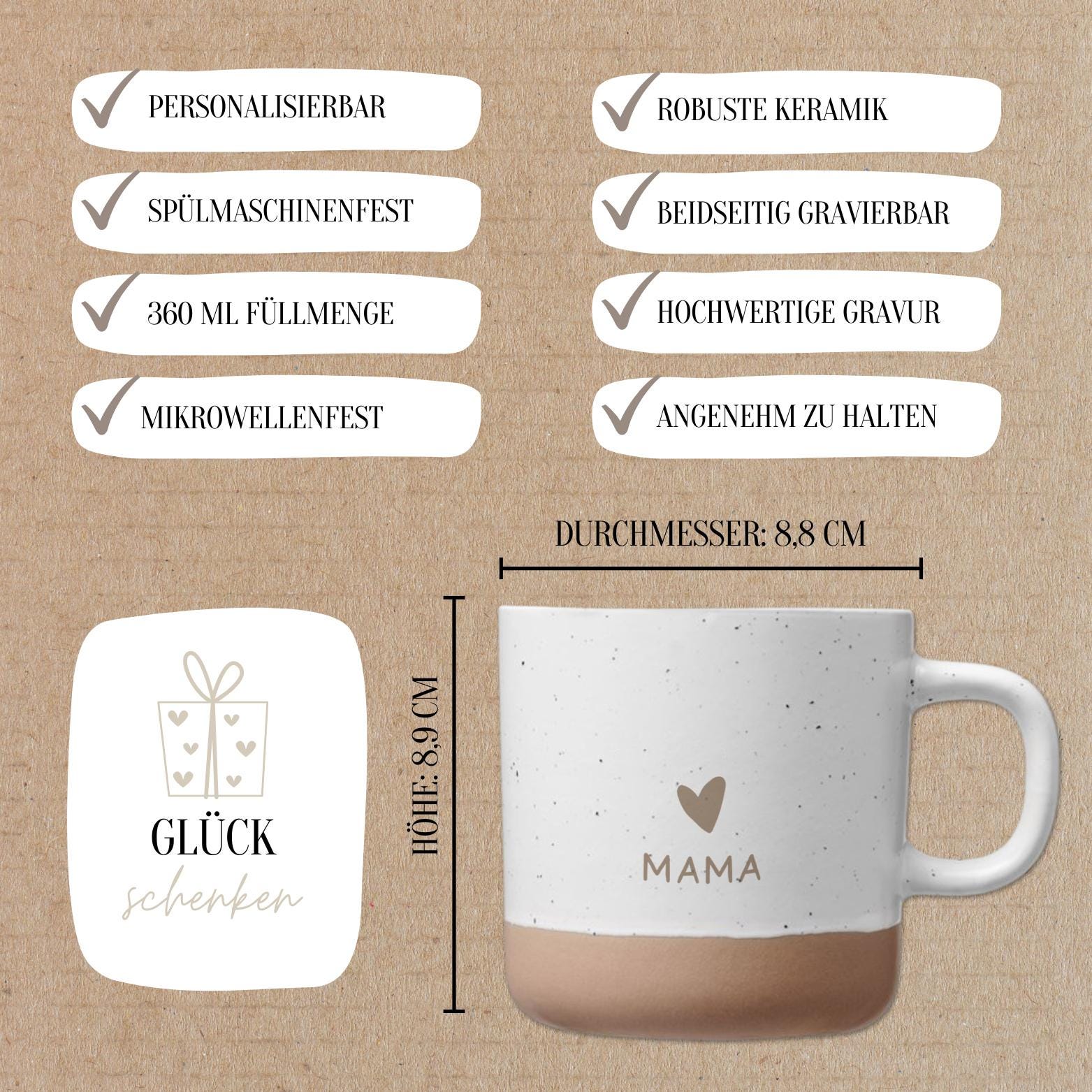 Personalisierte Tasse - Glück ist, ...