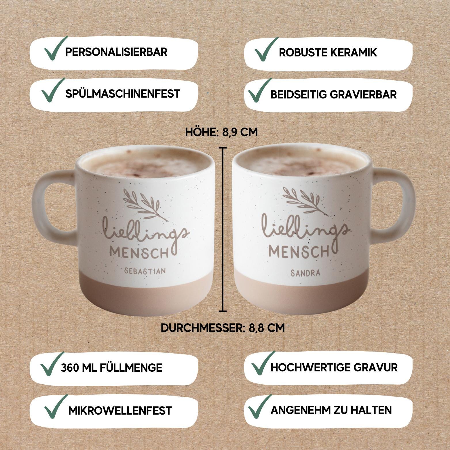 Personalisierte Tasse Lieblingsmensch / Geschenk beste Freundin / Busenfreundin Tasse / Kleinigkeit zum Verschenken / Tasse Valentinstag