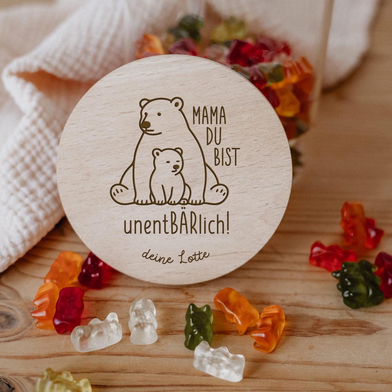 Vorratsglas Mama du bist unentBÄRlich mit Namen