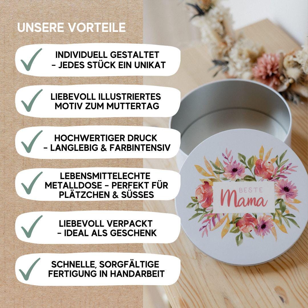 Muttertagsgeschenk befüllbare Blechdose für Süßigkeiten