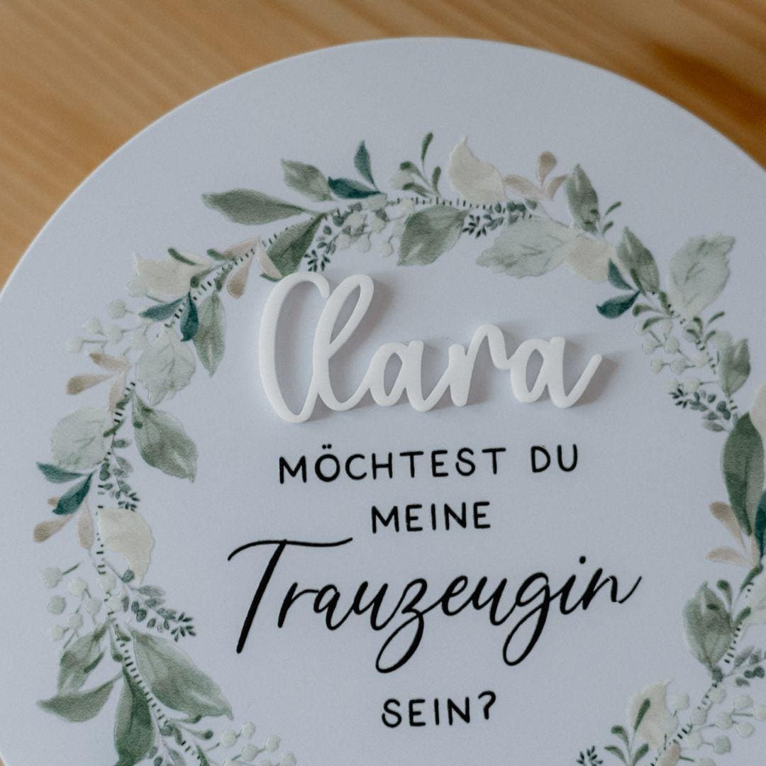 Runde Metalldose als Trauzeugin Überraschung