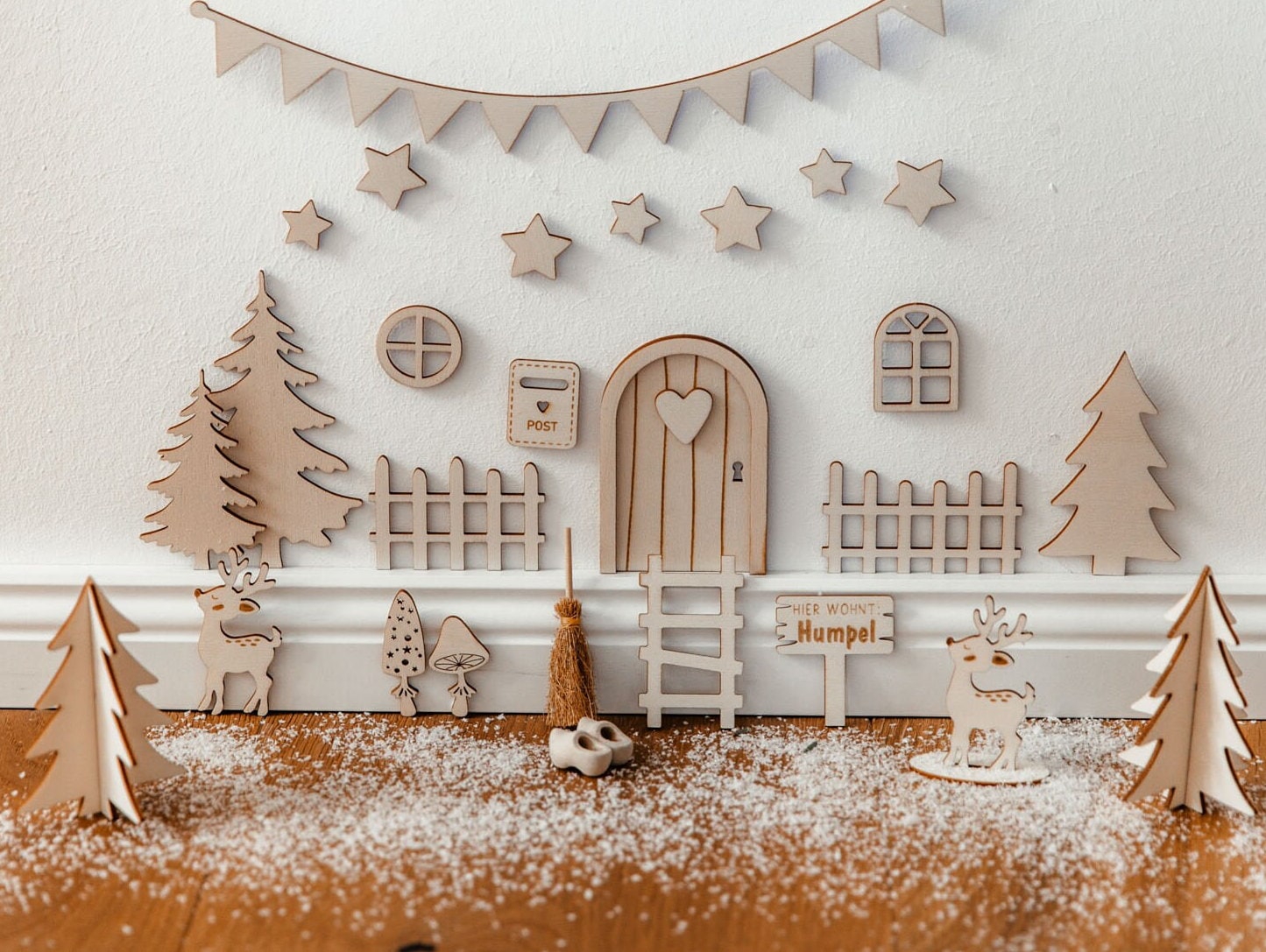 Wichtel Besen / Wichteltür Zubehör für Weihnachten / Miniatur Besen