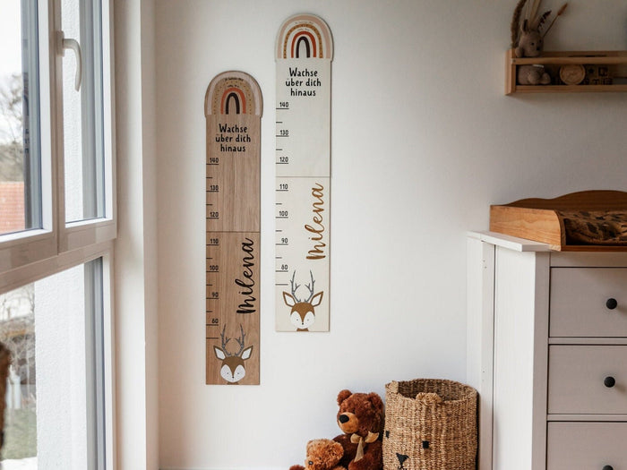 Messlatte personalisiert 70-140cm / Messleiste aus Holz für Mädchen und Jungen