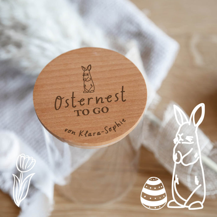 Personalisiertes Vorratsglas zu Ostern / Osternest to go - Osternest Geschenkidee / Geschenk personalisiert mit Namen als Geldgeschenk